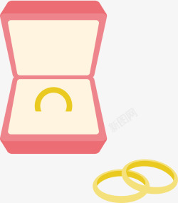 红色婚礼戒指礼盒素材