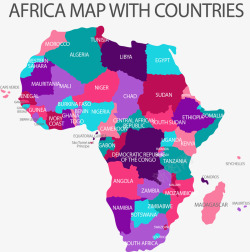 粉紫色非洲拼图地图矢量图素材