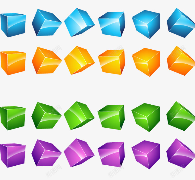 3D立体方块矢量图eps免抠素材_88icon https://88icon.com 多色 科技 立体方块 矢量图