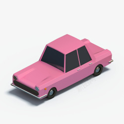 粉色正面汽车模型素材