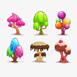 蛋糕树卡通游戏树蛋糕糖果树高清图片