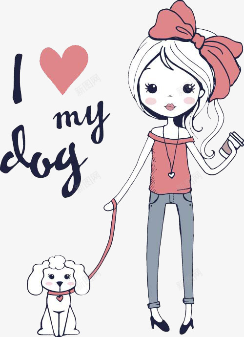 ILOVEmydog矢量图eps免抠素材_88icon https://88icon.com 免抠 卡通 宠物狗 小女孩 手绘 朋友 素材 装饰 矢量图