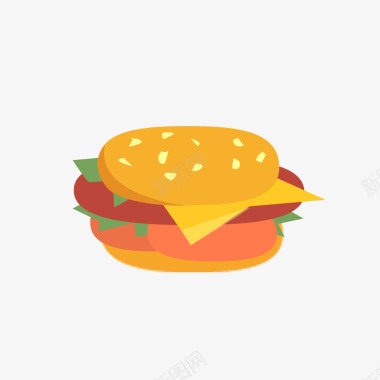 平面图标汉堡平面图标图标