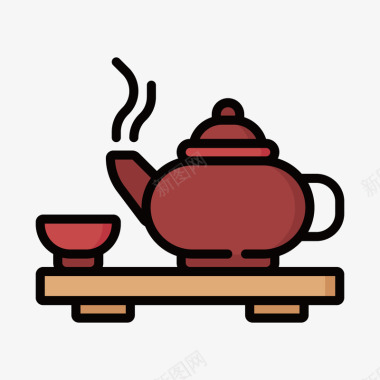 扁平化饮茶图标图标