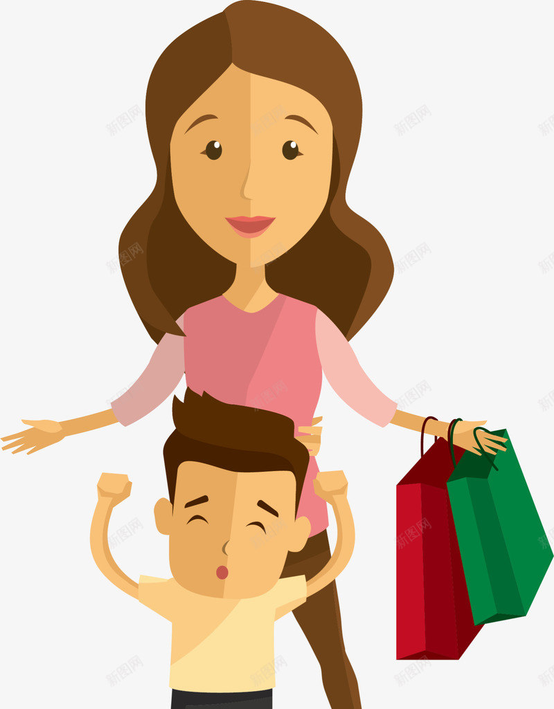 粉衣卡通母亲节母子png免抠素材_88icon https://88icon.com 妈妈 慈祥妈妈 母亲节 母亲节快乐 母爱 购物母子