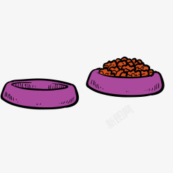 紫色的狗盆矢量图素材