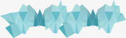 淡蓝色立体菱形不规则几何素材