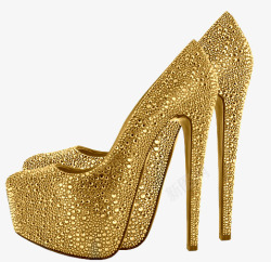 金色鞋子金色高跟鞋高清图片