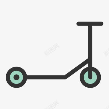 网页UI扁平化滑板车矢量图图标图标