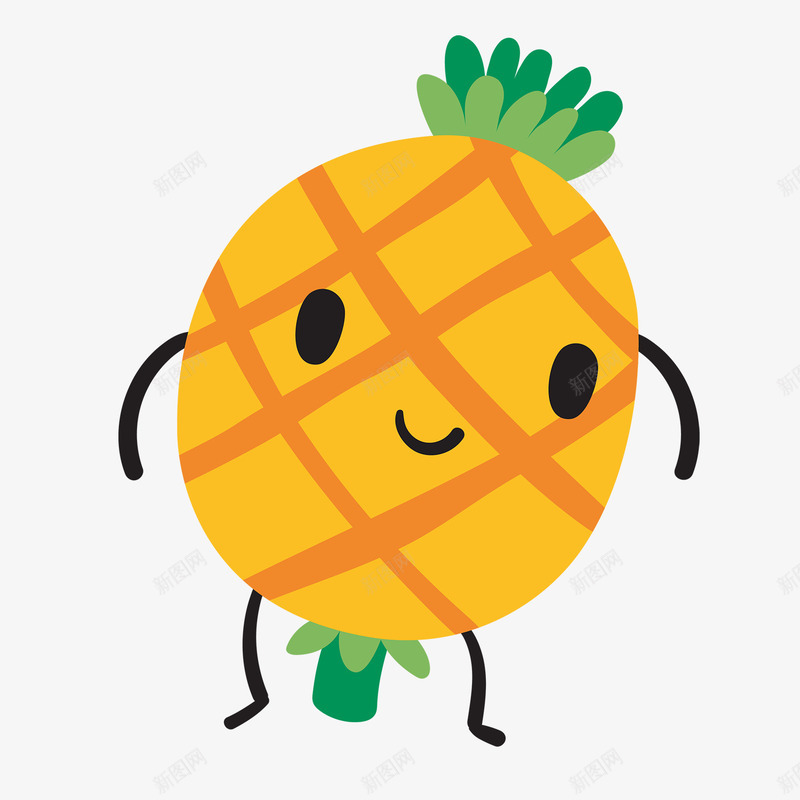 卡通可爱形象水果菠萝png免抠素材_88icon https://88icon.com 卡通 可爱 形象 水果 菠萝