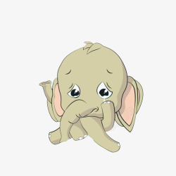 擦眼泪难过的大象高清图片