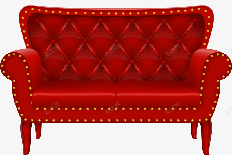 红色大气沙发椅家具png免抠素材_88icon https://88icon.com 家装节 椅子 沙发椅 皮质沙发 装饰图案 黄色家具