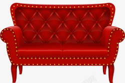 红色大气沙发椅家具素材