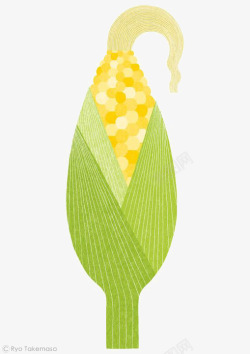 玉米粗粮卡通创意玉米高清图片