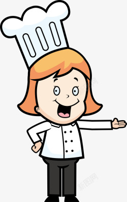 小厨娘卡通可爱女厨师高清图片