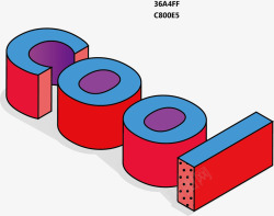 立体字cool矢量图素材