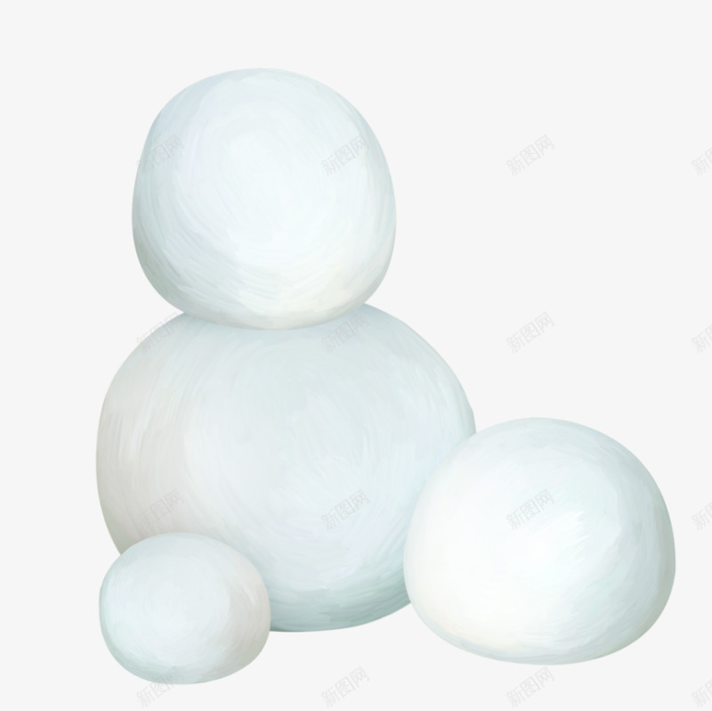 三个白色雪球png免抠素材_88icon https://88icon.com 白色 白雪 积雪 雪球