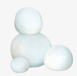 三个白色雪球素材