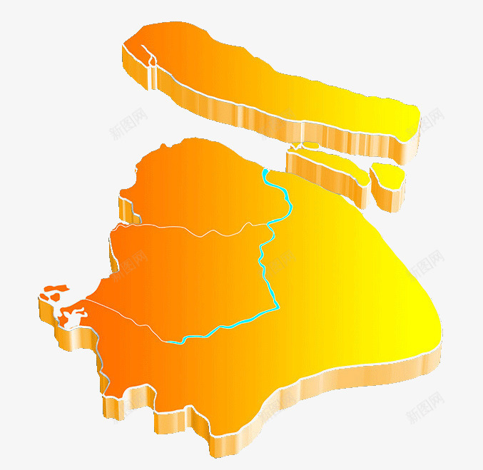 上海地图金色png免抠素材_88icon https://88icon.com 上海地图 地图 立体地图 金色