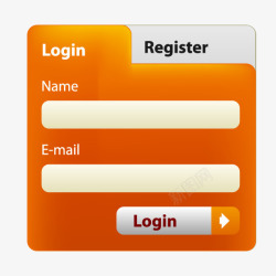 网页橙色登录框素材