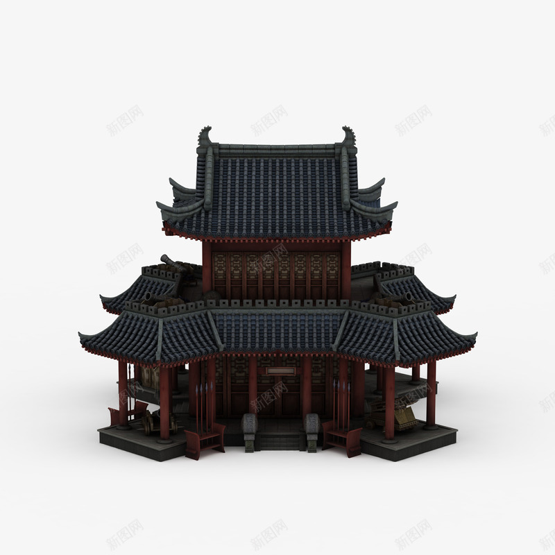 灰色砖瓦古典楼阁png免抠素材_88icon https://88icon.com 古典楼阁 楼阁 灰色砖瓦 灰色砖瓦古典楼阁 砖瓦