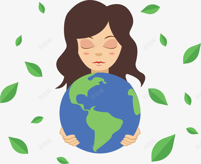 美丽抱着地球的女孩矢量图ai免抠素材_88icon https://88icon.com 地球 地球妈妈 地球日 地球母亲 抱着地球 矢量png 矢量图