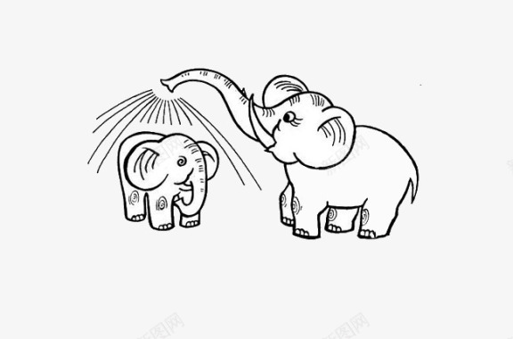 大象与白熊两只大象图标图标