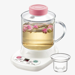 小型花器泡制玫瑰花茶的水壶高清图片