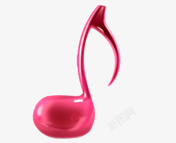 有质感的粉色3D音乐符号素材
