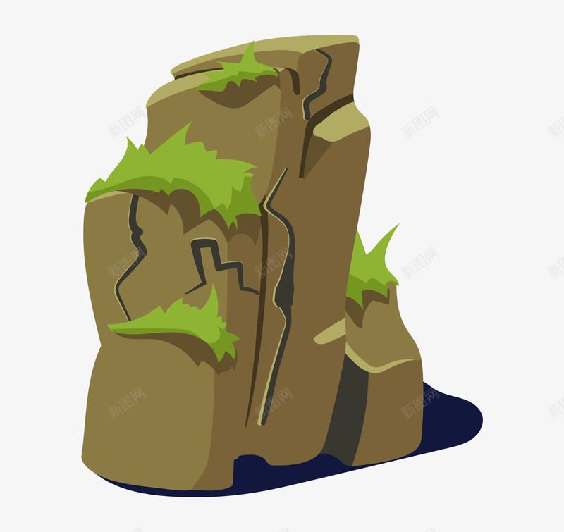 卡通手绘石头与青草png免抠素材_88icon https://88icon.com 创意 动漫动画 卡通石头 手绘 灰色的石头 青草