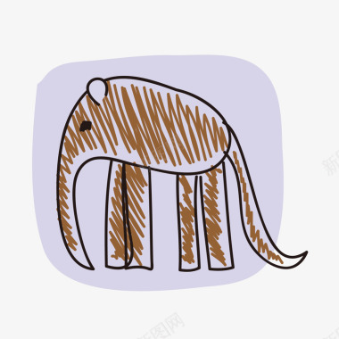 毛茸茸的小动物大象图标矢量图图标