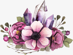 紫色花簇和不规则图素材