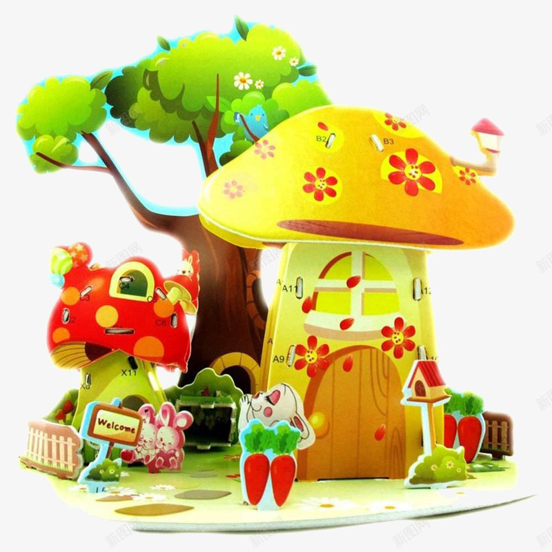游戏中的蘑菇树房子png免抠素材_88icon https://88icon.com 3D树木 树木 游戏 游戏场景 游戏树 电子游戏