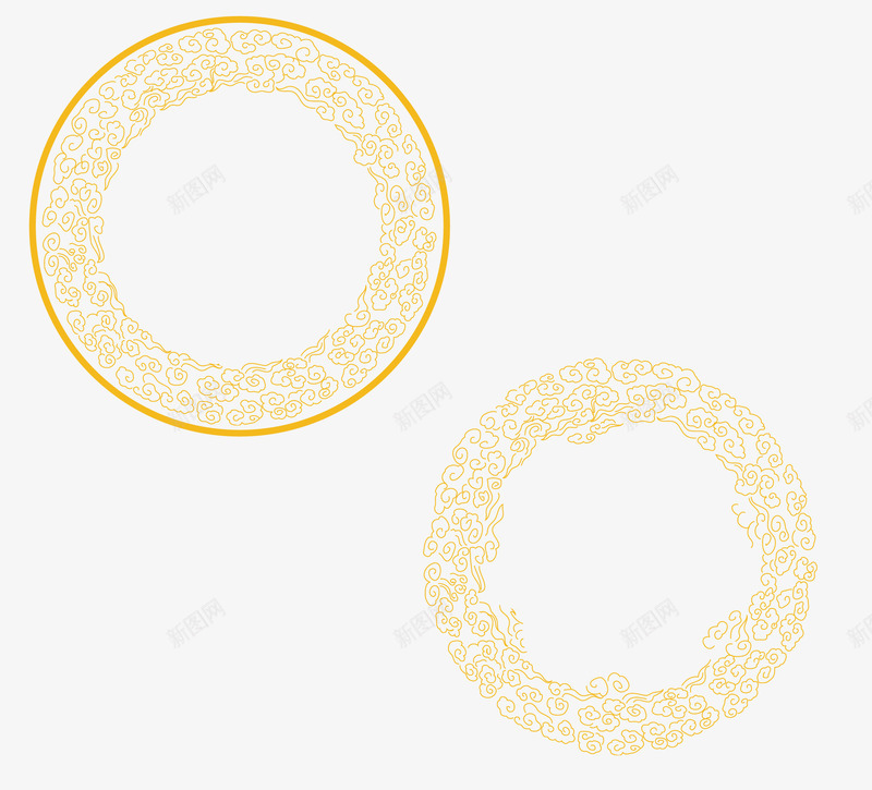 金色的圆形传统边框纹理矢量图ai免抠素材_88icon https://88icon.com 中国 传统 圆形边框 边框纹理 金色 矢量图