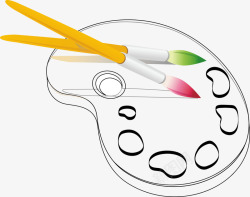 画笔调色盘矢量图素材
