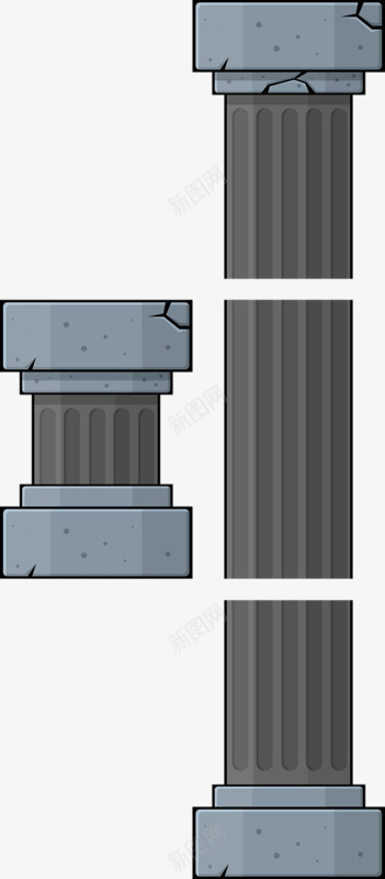 卡通柱子png免抠素材_88icon https://88icon.com 圆柱 柱子 灰色 镂空 黑蓝色