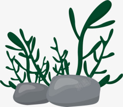 海洋植物绿色海草素材