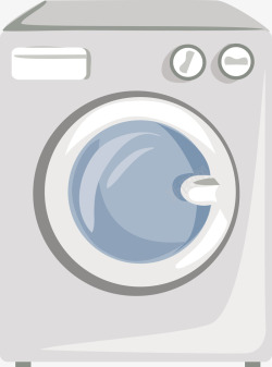 手绘灰色洗衣机矢量图素材