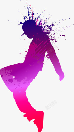 矢量尊巴舞手绘风格紫色尊巴舞矢量图高清图片