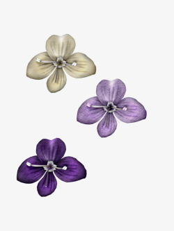 三款紫色紫罗兰花瓣素材