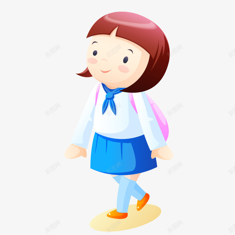 背着书包上学的女孩矢量图ai免抠素材_88icon https://88icon.com 上学 书包 人物设计 儿童生活节 天猫校园季 矢量图