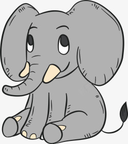 可爱卡通的大象矢量图素材