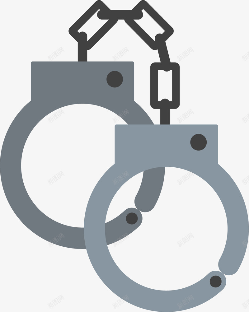 灰色卡通法警手铐矢量图ai免抠素材_88icon https://88icon.com 卡通手铐 手铐 法警手铐 灰色手铐 矢量png 警察手铐 矢量图