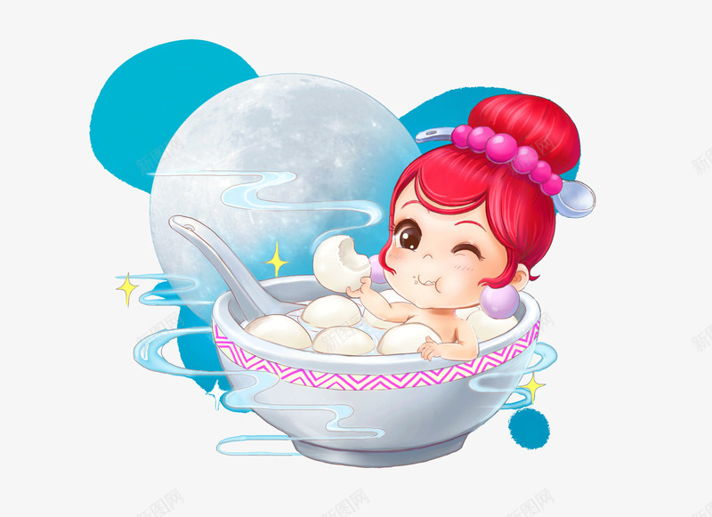 创意卡通碗中女孩吃汤圆png免抠素材_88icon https://88icon.com 元宵节 创意 卡通 吃汤圆 女孩 碗 碗中女孩