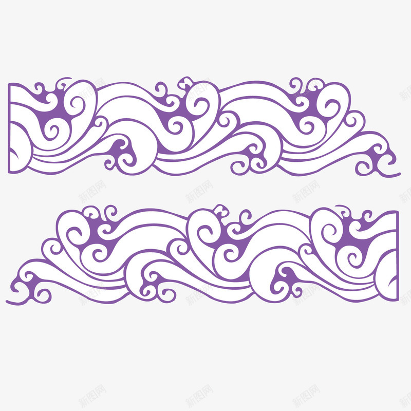 海浪纹理紫色浪花矢量图ai免抠素材_88icon https://88icon.com 浪花 海浪 海浪纹理 紫色 纹理 矢量图