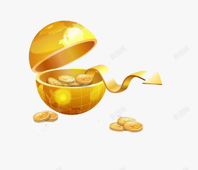 金色质感3D经济元素png免抠素材_88icon https://88icon.com 3D 元素 地球 金币 金色