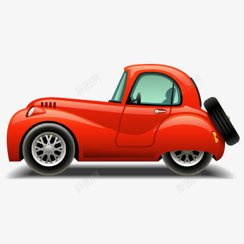 红色小汽车模型png免抠素材_88icon https://88icon.com 3D车 小汽车 模型 汽车模型