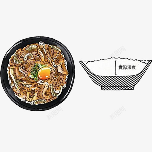 牛肉饭手绘画片psd免抠素材_88icon https://88icon.com 手绘美食 水彩画 牛肉饭 盖饭 米饭 色彩画