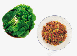 韩式菜肴菜包肉素材