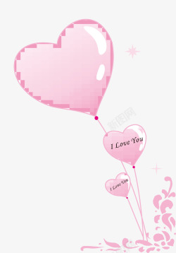情人节粉色爱心气球素材
